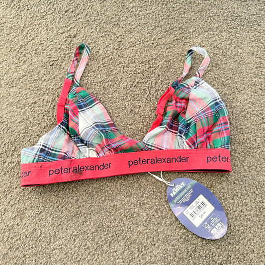 Peter alexander tartan bralette – red and green plaid – size small – brand new with minor mark rrp $45.99 - bras baby