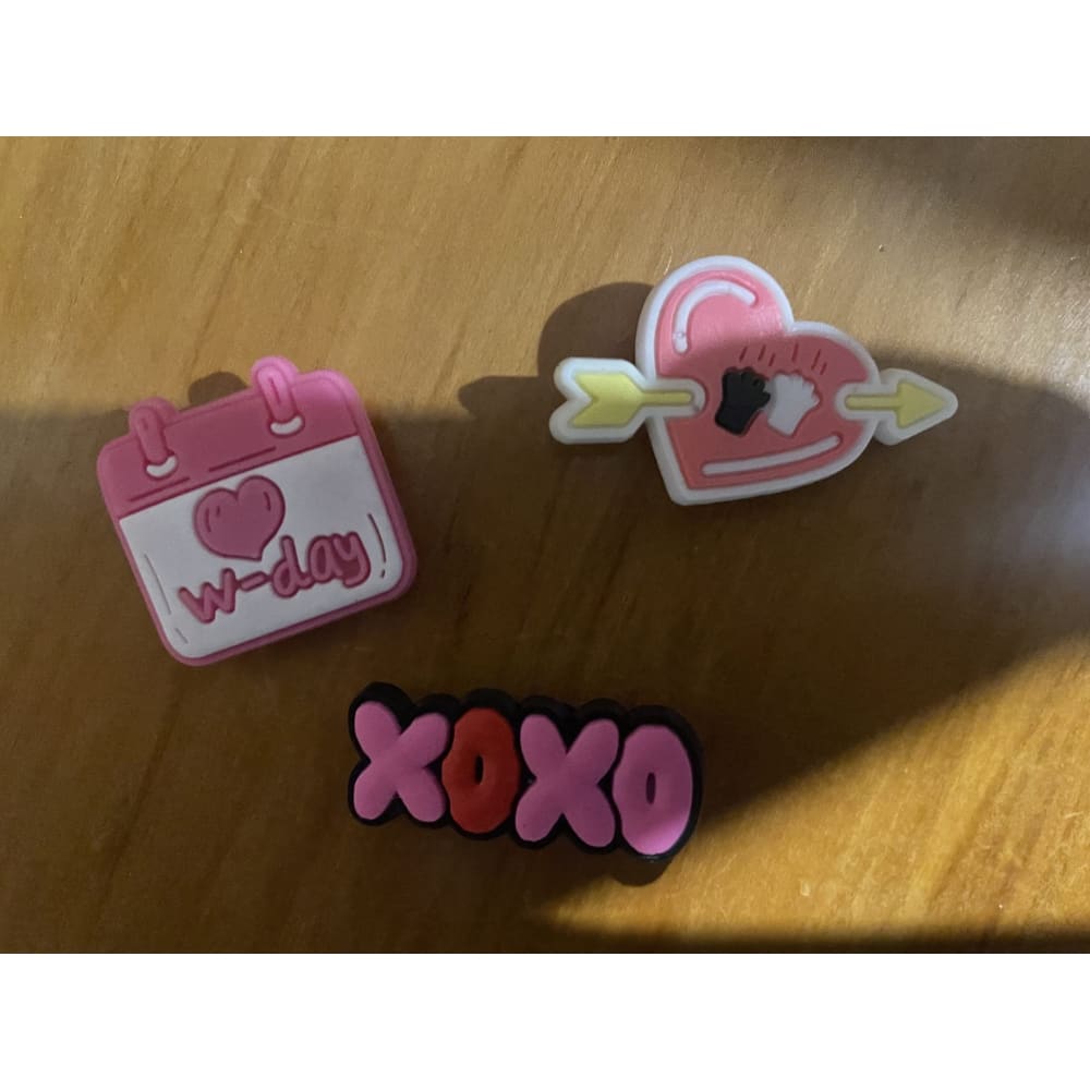 3x pink shoe charms - 3 - shoe accessories clogs - shoe accessories - shoe charms fashion accessories