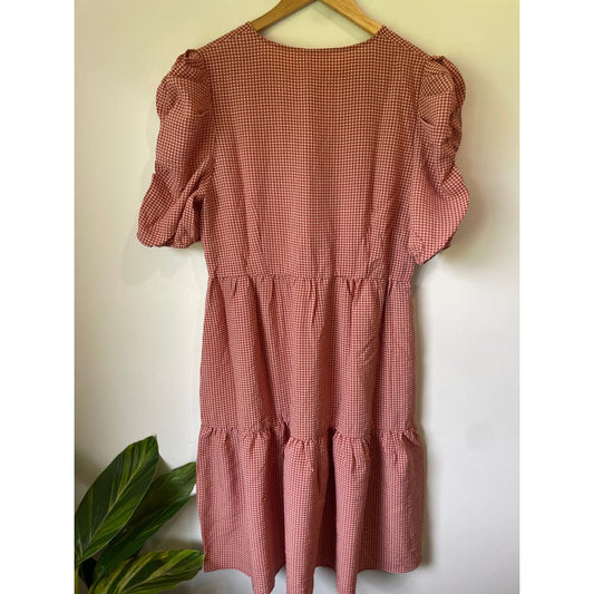 Et alia size l dalton dress in pink gingham - dresses clothing & fashion - designer clearance - dresses - top women’s