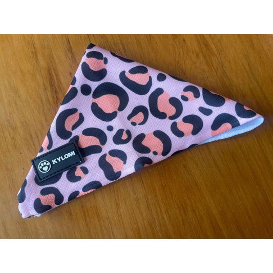 Kylomi pink leopard print dog bandana - pet apparel pet apparel & accessories