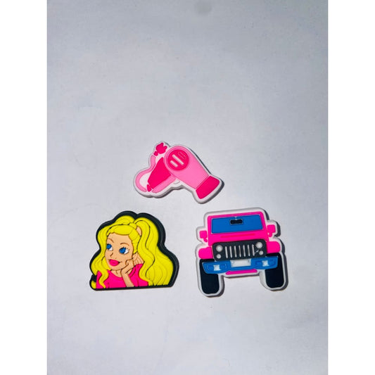 3x pink perfection shoe charms - shoe accessories clogs - shoe accessories - shoe charms fashion accessories