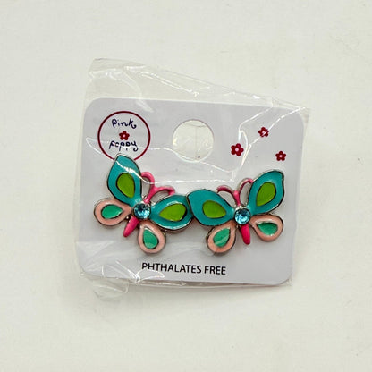Pink poppy girl’s earrings - butterfly style 4 - earrings baby accessories children’s apparel