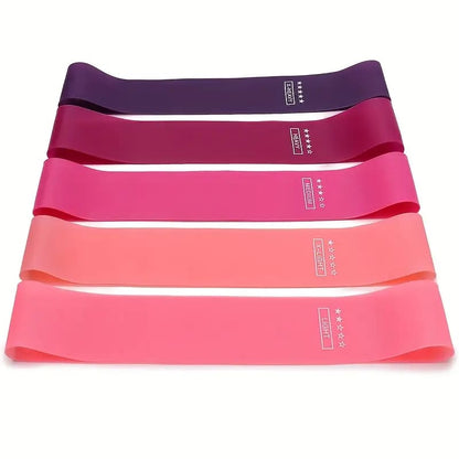 Set of 5x resistance bands - exercise bands & loops health and wellness