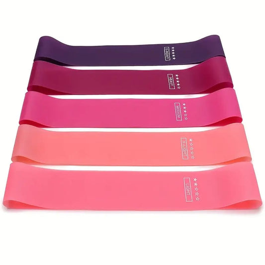 Set of 5x resistance bands - exercise bands & loops health and wellness