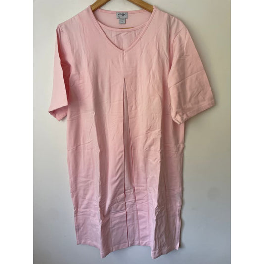 Ugrow pink maternity nightgown with front slit access – soft comfy & breastfeeding-friendly - maternity sleepwear