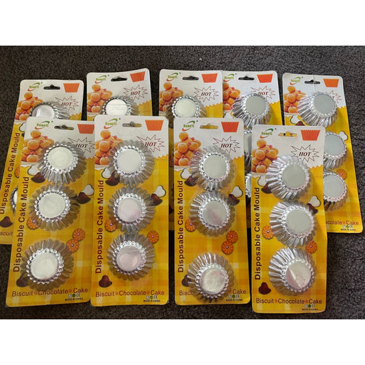 Plusmix disposable cake moulds 3 pieces x 9 packs - kitchen molds home&living materials