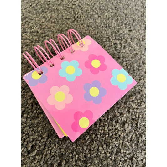Pink cute floral mini post it note book - pocket notebooks stationery