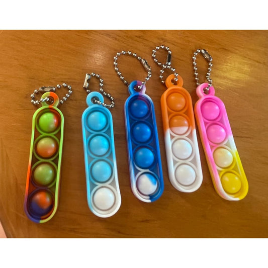 Pop it keychain toy – set of 5 – vibrant assorted colours - 1 - keychains toys