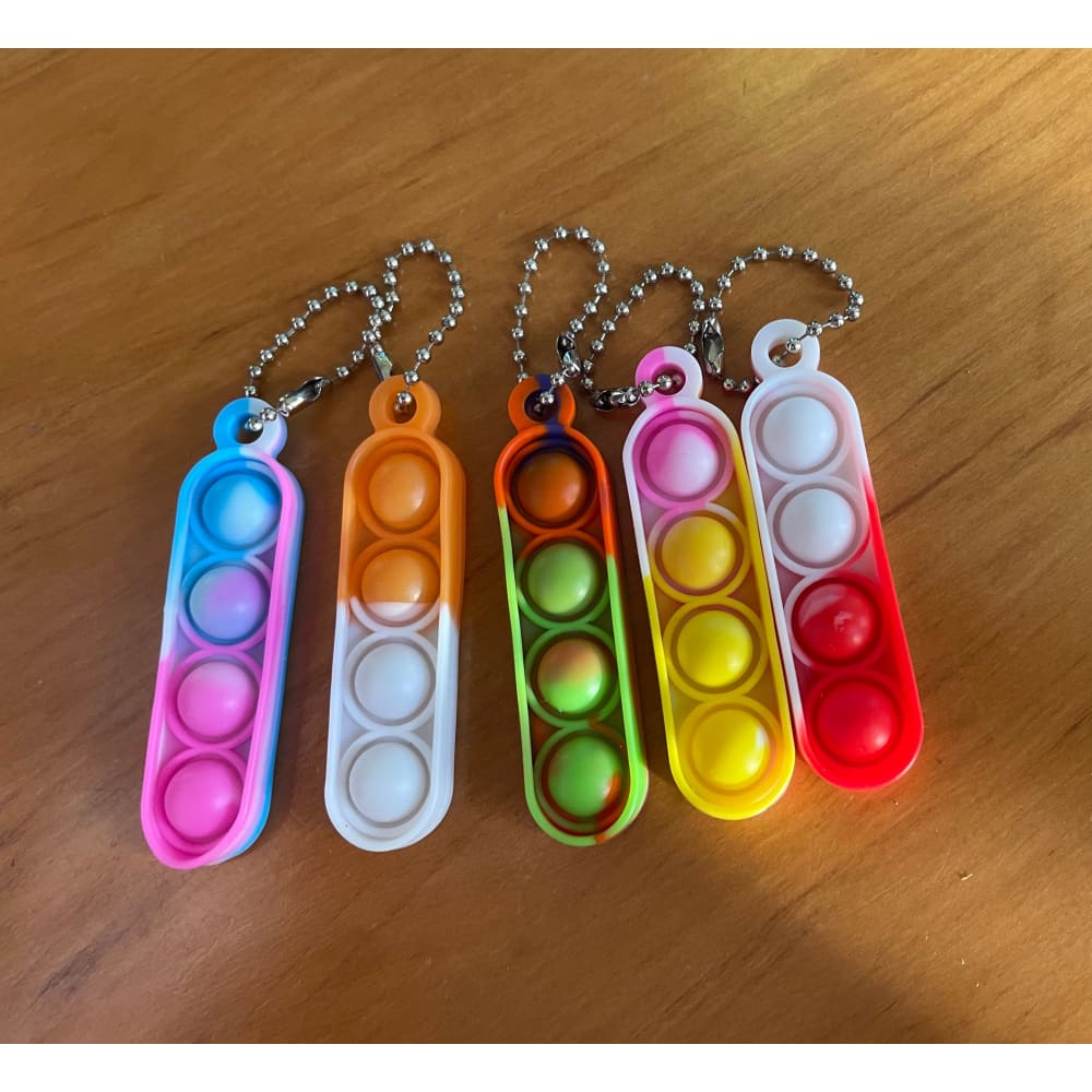 Pop it keychain toy – set of 5 – vibrant assorted colours - 4 - keychains toys