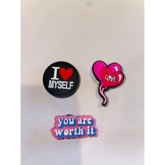 3x positive vibes shoe charms - shoe accessories clogs - shoe accessories - shoe charms fashion accessories