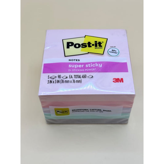 3m post-it super sticky notes 75 x 75mm 450 sheets - sticky notes stationery