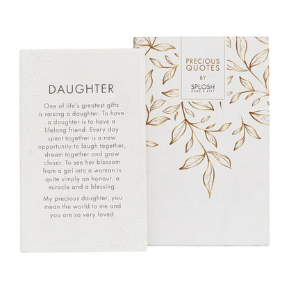 Splosh precious quote plaque - precious daughter - decorative plaques home&living materials