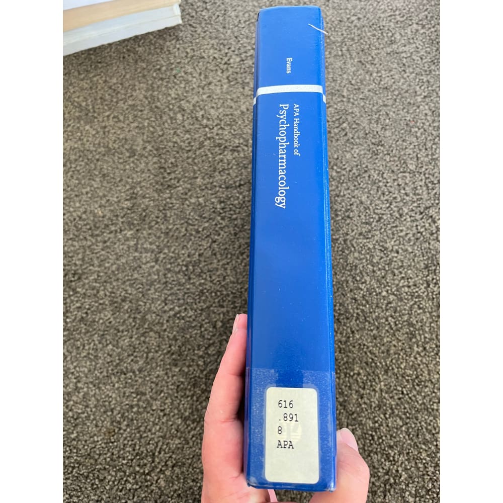 Apa handbook of psychopharmacology by suzette m. Evans - print books condition: used printed media