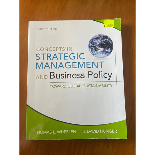 Strategic management and business policy - print books book - business - condition: used - management printed media