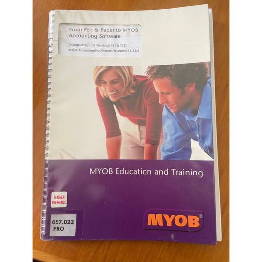 Myob education and training - print books book - business - condition: used printed media