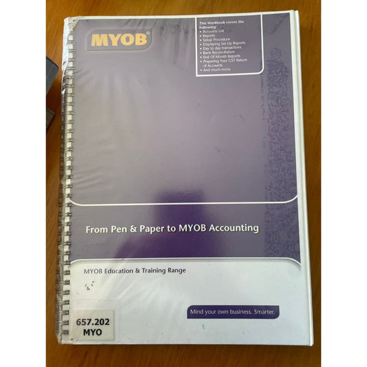 Myob from pen and paper to myob accounting - print books accounting - book - business - condition: used printed media