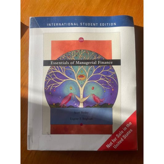 Essentials of managerial finance: international student edition - print books book - business - condition: used
