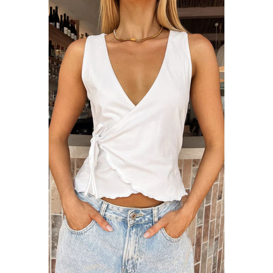 Beginning boutique size xs day dreams white tie top - clothing tops top women’s apparel