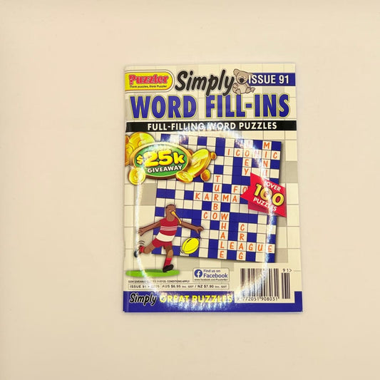 Puzzler simply word fill-ins - issue 91 - consumer magazines printed media
