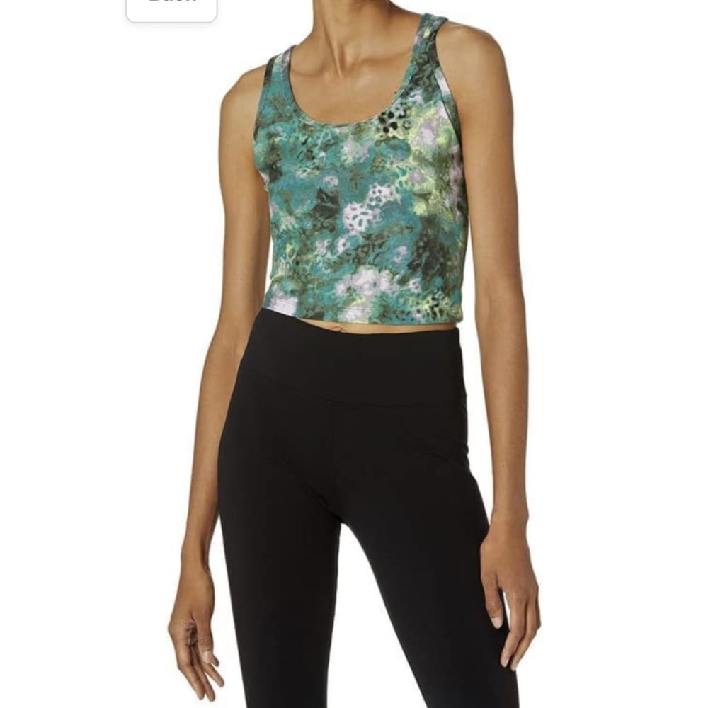 Calvin klein size s performance women’s printed racerback cropped tank top - tank tops clothing & fashion - sleeveless
