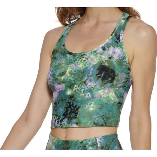 Calvin klein size s performance women’s printed racerback cropped tank top - tank tops clothing & fashion - sleeveless