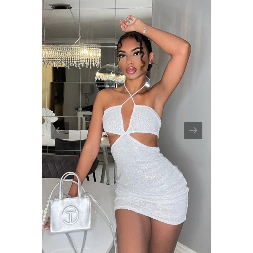 Rebellious fashion size 12 cut out mini sequin dress - dresses clothing & fashion - dresses women’s apparel