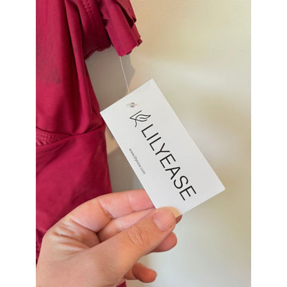 Lilyyease size xl ruched swim dress in raspberry - swim dresses bottom women’s apparel