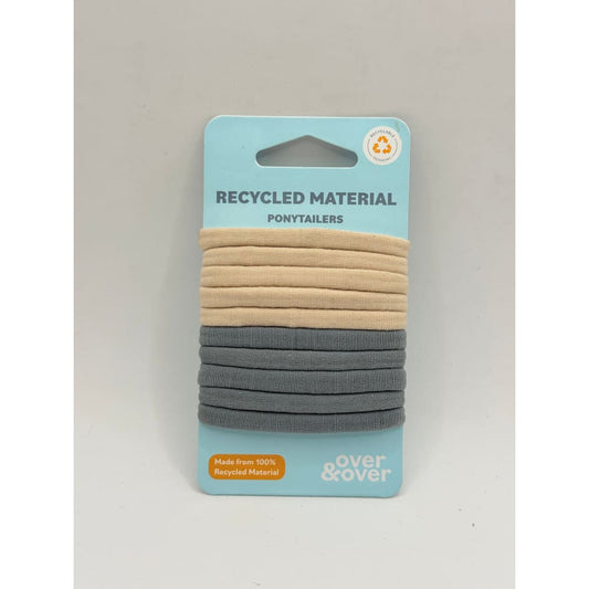 Over & over recycled material ponytailers beige and grey - ponytail holders home&living materials