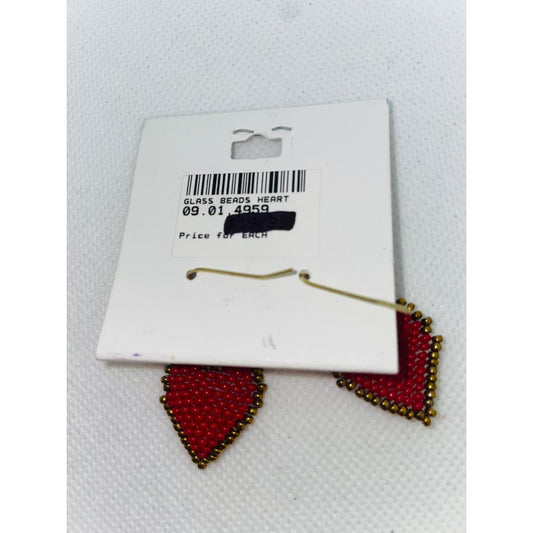 Trade aid red heart beaded earrings - earrings earrings - jewelry fashion accessories