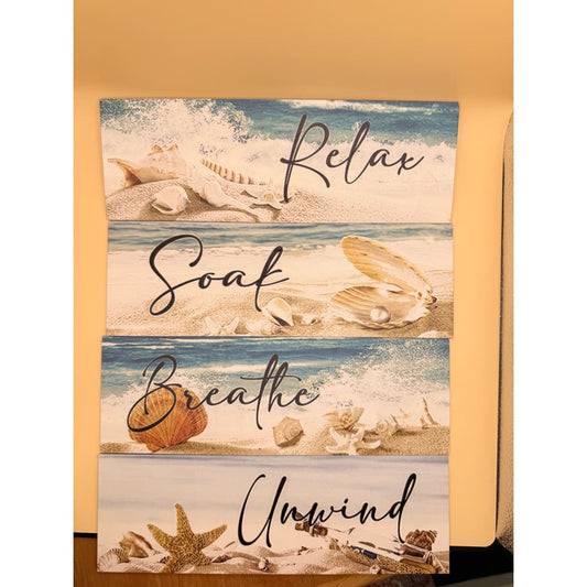 Bathroom wooden decor signs - prints home&living materials