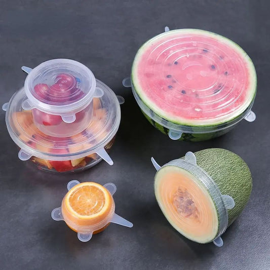 Reuseable silicone stretch lids, - food container covers home&living materials