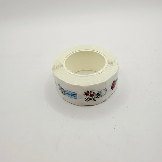 Roll of floral jar stickers - decorative stickers crafts