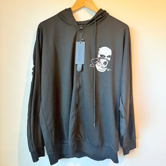 Romwe size large graphic print full-zip hoodie - hoodies tops men’s apparel