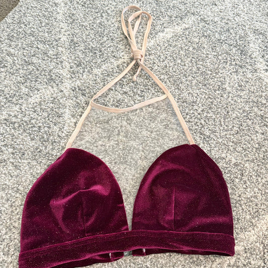Rose polewear shimmering velvet two-piece set - size m top / size l bottom - activewear special categories women’s