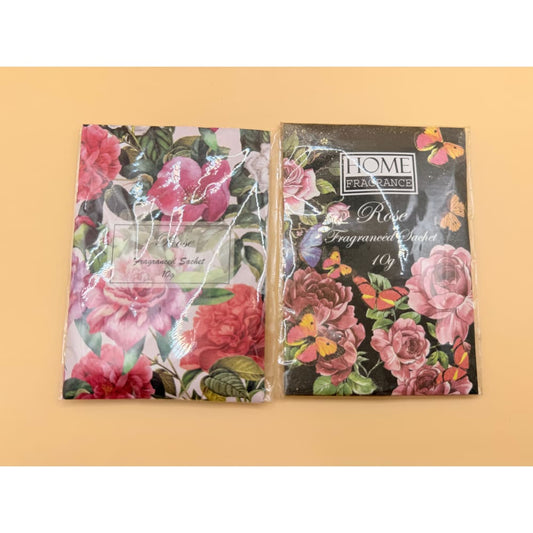2x rose fragranced drawer sachets - potpourri health and wellness