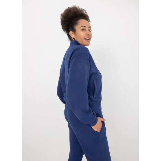 Royàl navy zipped up jacket – size 2xl | sleek practical & ready to layer - coats & jackets top women’s apparel