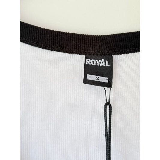 Royál size s white ribbed tank top with black trim rrp $24.99 - tank tops top women’s apparel