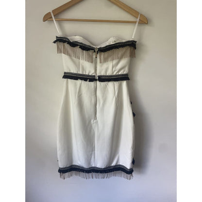 Runaway the label xs strapless fringed dress - dresses clothing & fashion - condition: used - dresses women’s apparel
