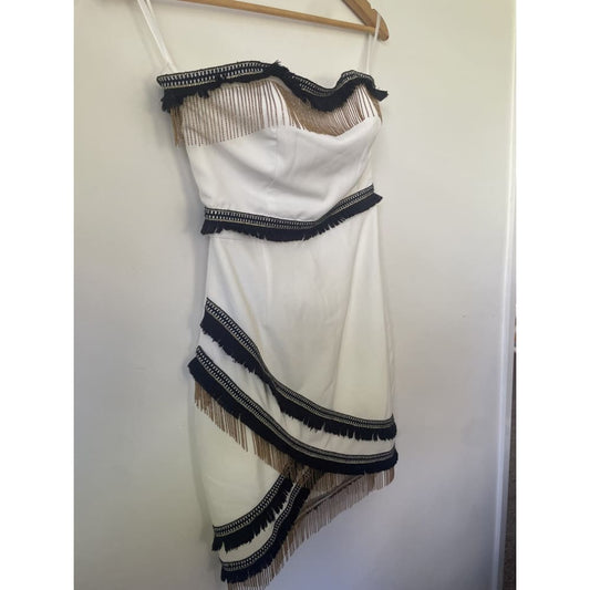 Runaway the label xs strapless fringed dress - dresses clothing & fashion - condition: used - dresses women’s apparel