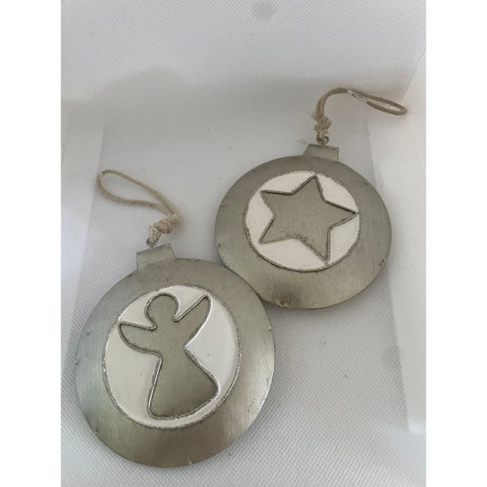 Rustic angel and star christmas ornaments - holiday ornaments christmas decorations - seasonal & holidays decorations