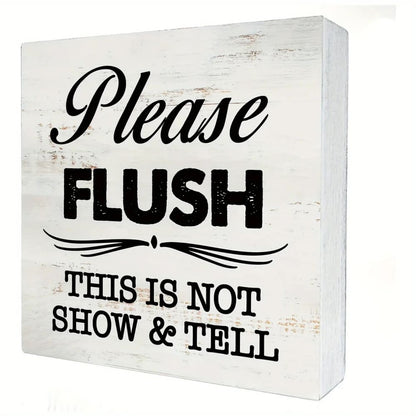 Please flush pvc block sign - novelty signs home&living materials