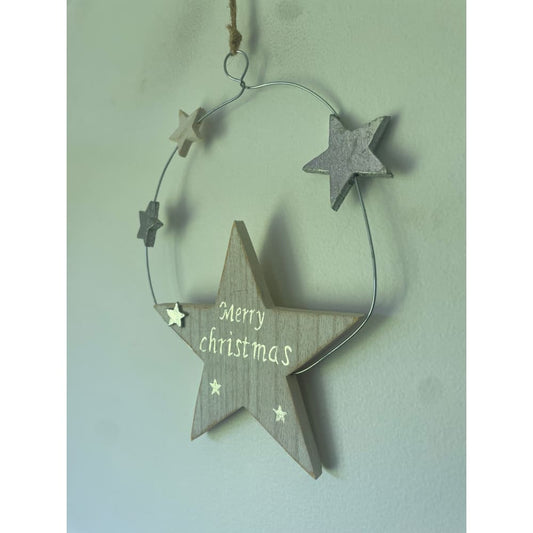 Rustic wooden star christmas ornament - holiday ornaments christmas decorations - seasonal & holidays decorations