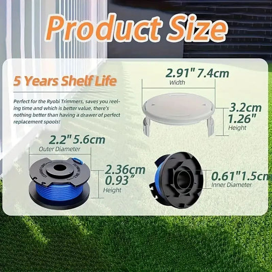 6 rolls ryobi compatible feed line - weed trimmer spools home&living materials