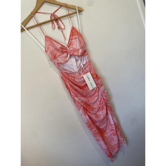 Bnwt saints + secrets size 6 halterneck rouched dress - dresses clothing & fashion - dresses women’s apparel