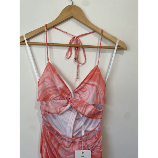 Bnwt saints + secrets size 6 halterneck rouched dress - dresses clothing & fashion - dresses women’s apparel