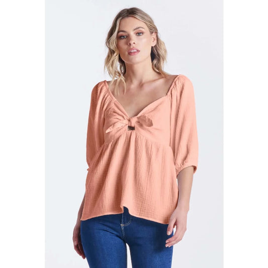 Sass tilly reversible top – peach size 6 - blouses top women’s apparel