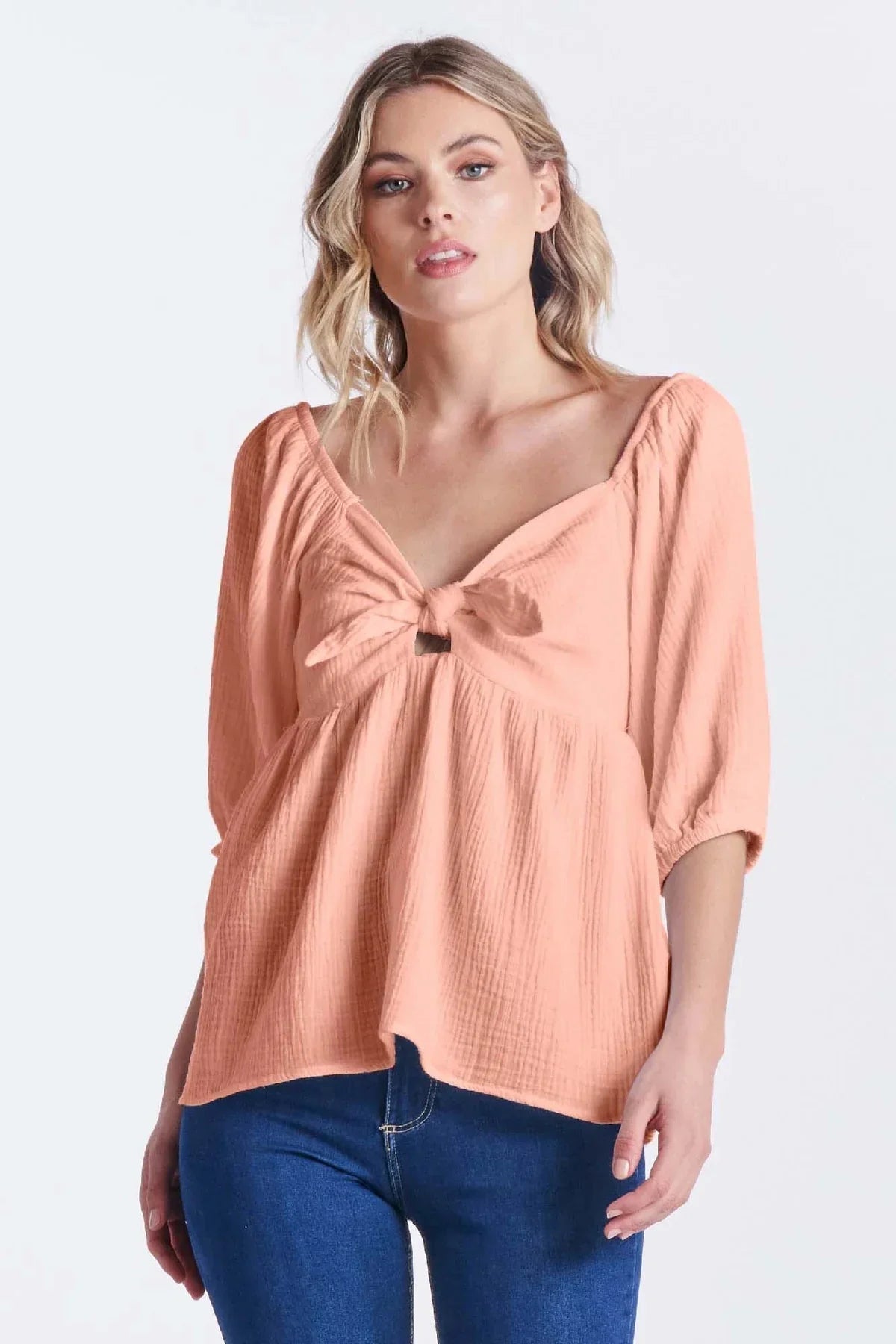 Sass tilly reversible top – peach size 6 - blouses top women’s apparel