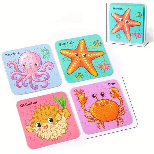 64pcs jigsaw puzzle set (4 mini puzzles) - jigsaw puzzles toys