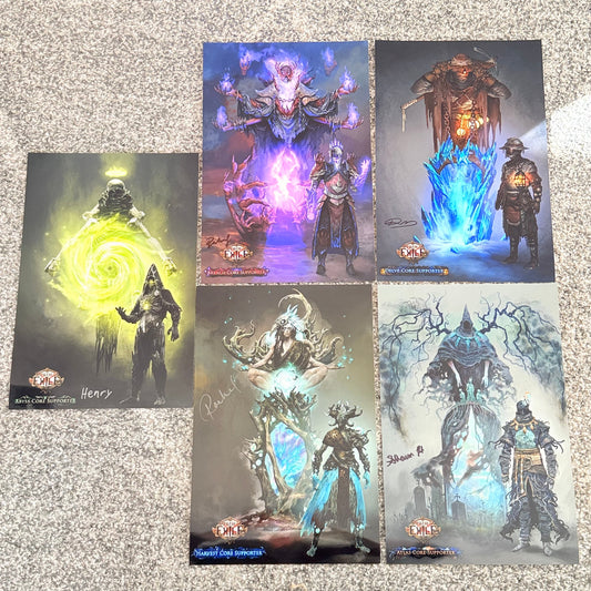 Set of 5 path of exile signed a4 art prints - prints habit product