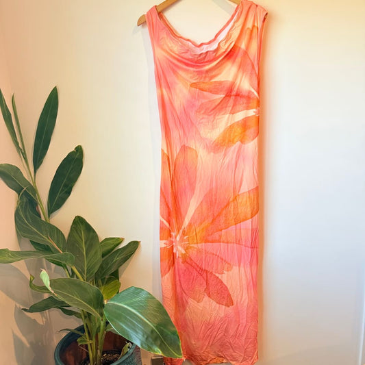 Shein curve 2xl floral print cowl neck maxi dress - dresses top women’s apparel